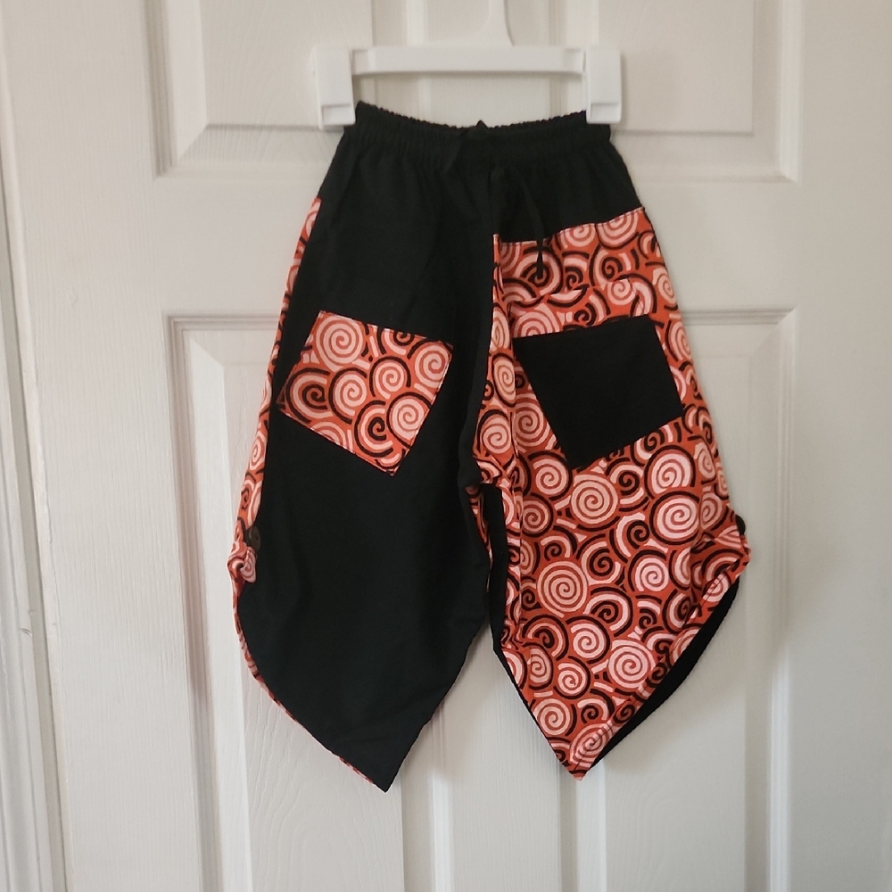 Black and Red Swirl Kids Bottoms